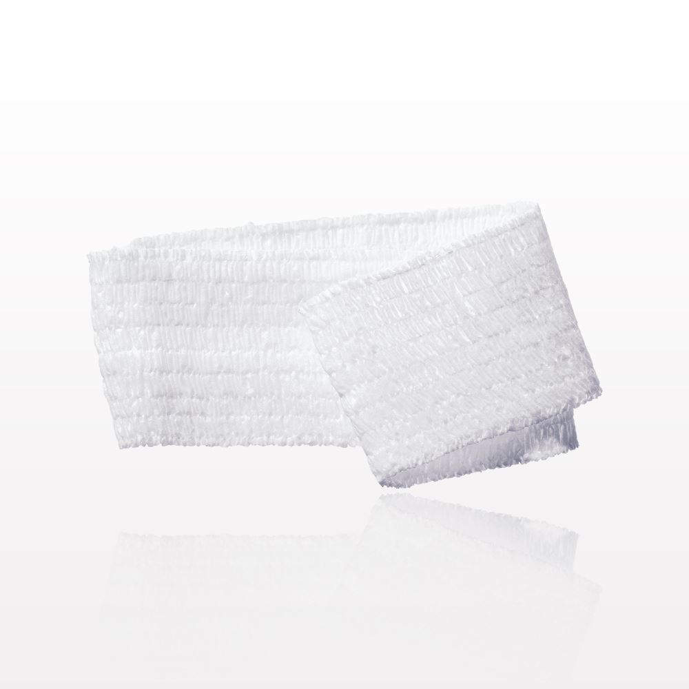 Headband White One Size Fits Most Disposable Stretch by Qosmedix, Inc.  ID 90561